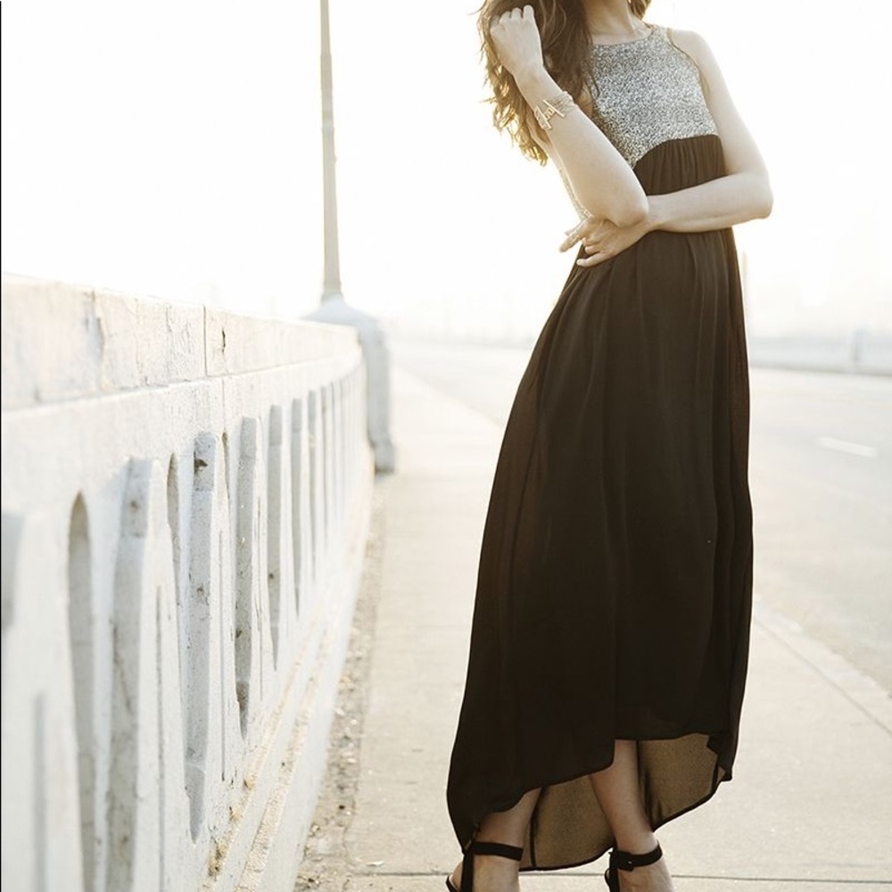 Everly black high low dress